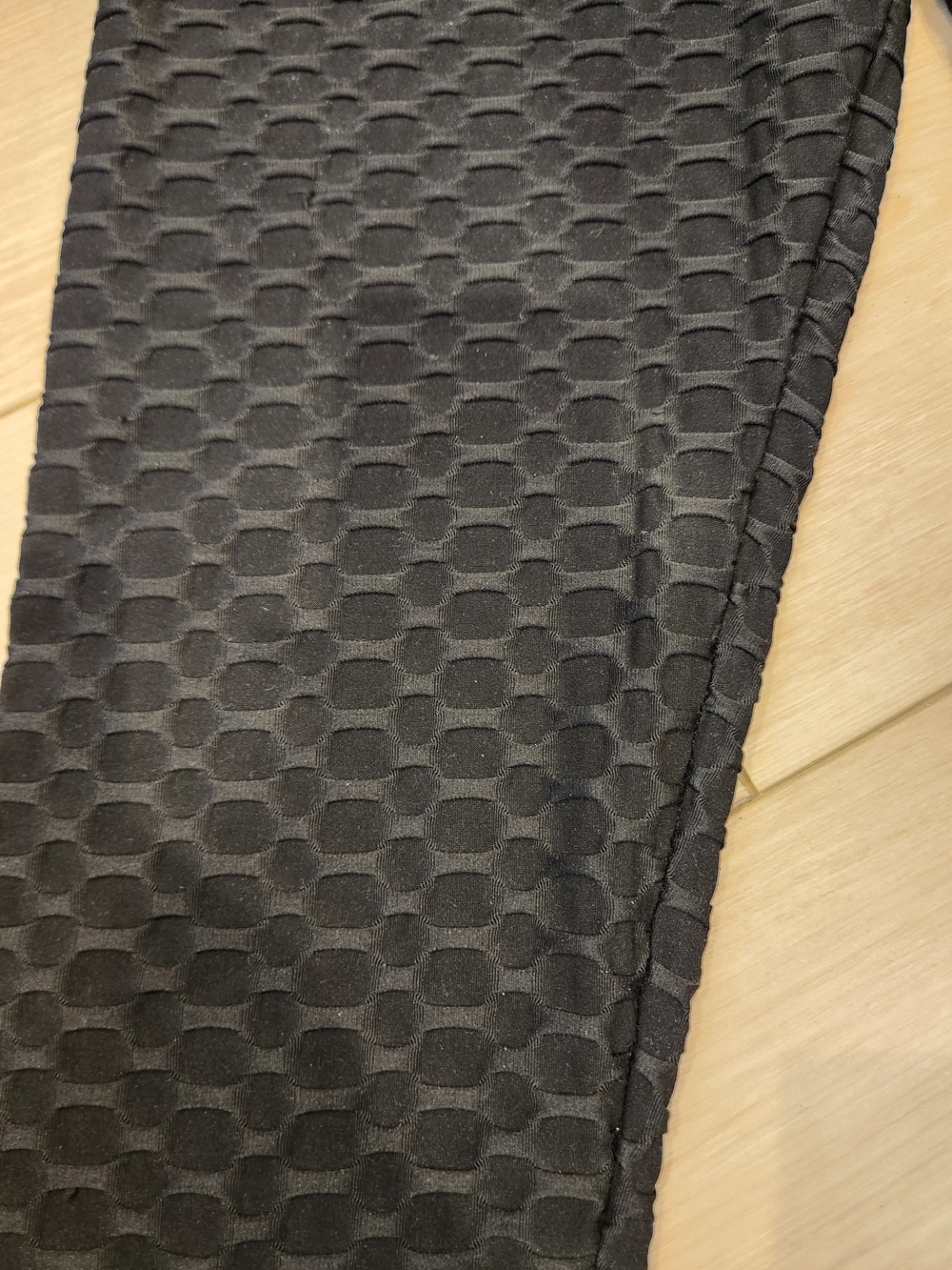 Women's Textured Black Stretch Pants